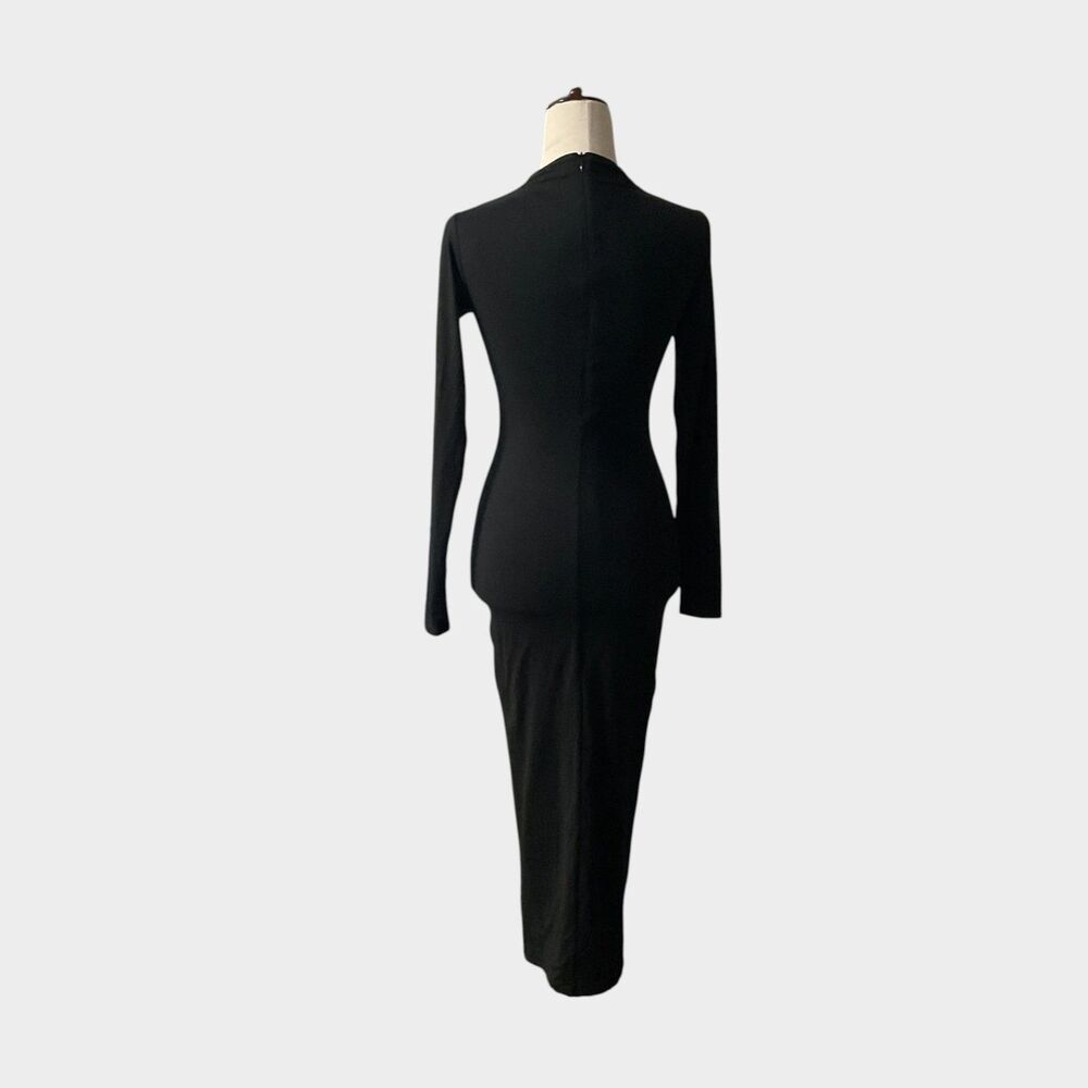 Naked Wardrobe Butter Long Sleeve Maxi Dress Black Size Small - Picture 6 of 10